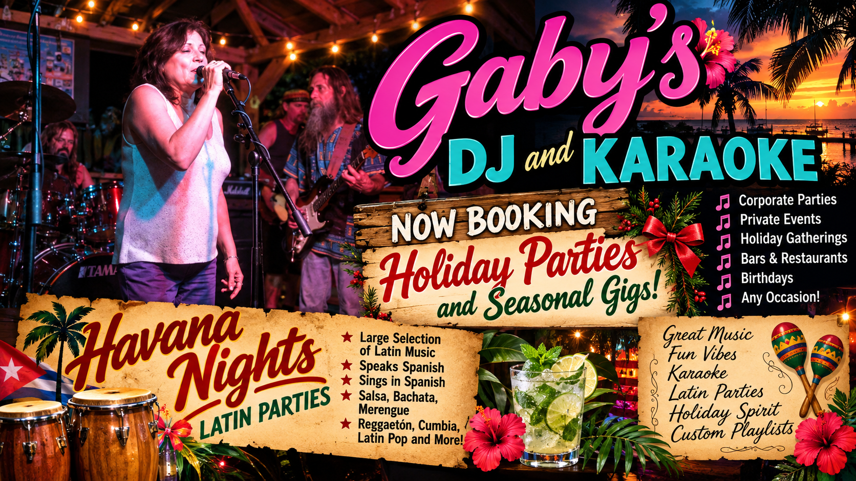 Gaby performing at a Florida Keys venue